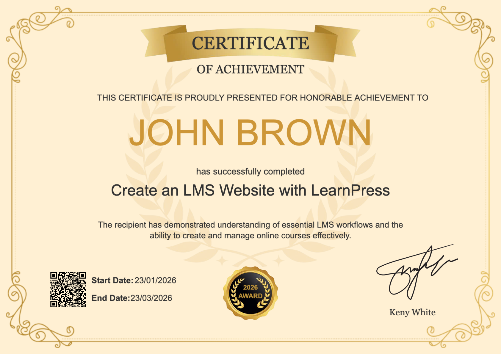 Earn a Recognized LearnPress Certificate
