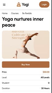 Eduma education WordPress theme hero layout - mobile yoga design