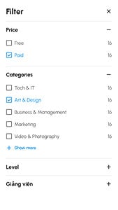 Eduma education WordPress theme hero layout - filter course design