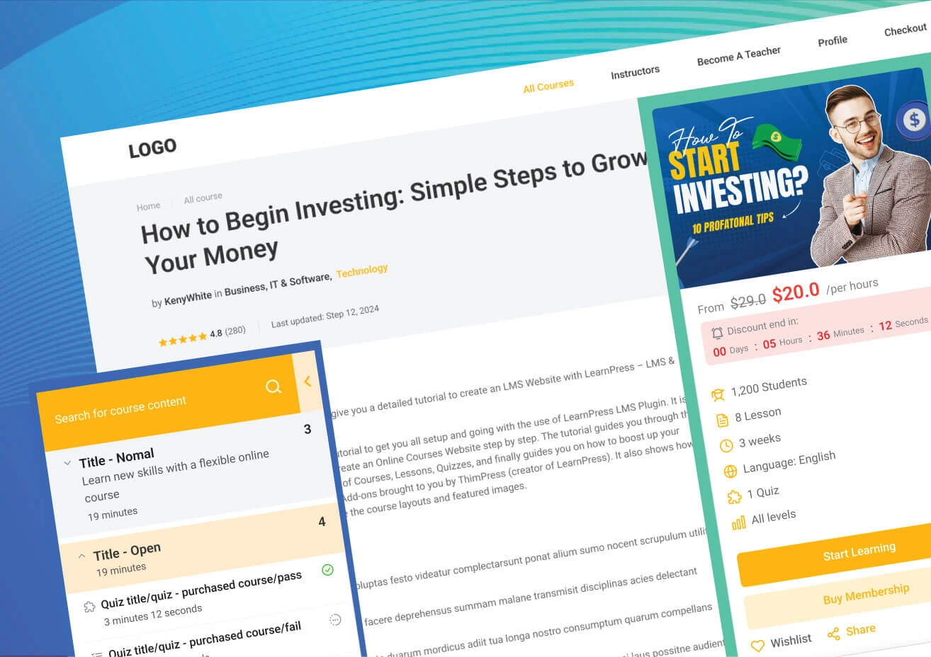 Eduma education WordPress theme for LearnPress - Single layout