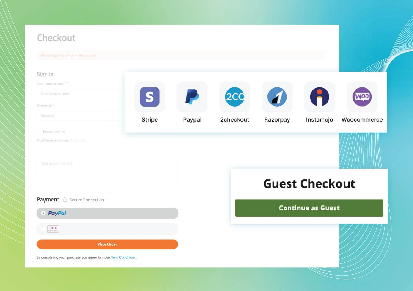 Eduma education WordPress theme for LearnPress - add ons payments layout